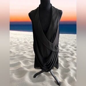 MARK. Elegant Black Draped Dress